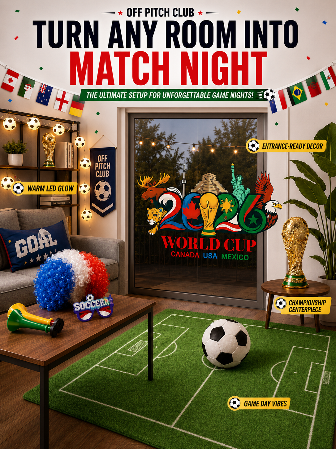 2026 World Cup Ultimate Kit  | Football Watch Party Bundle Fan Celebration Set